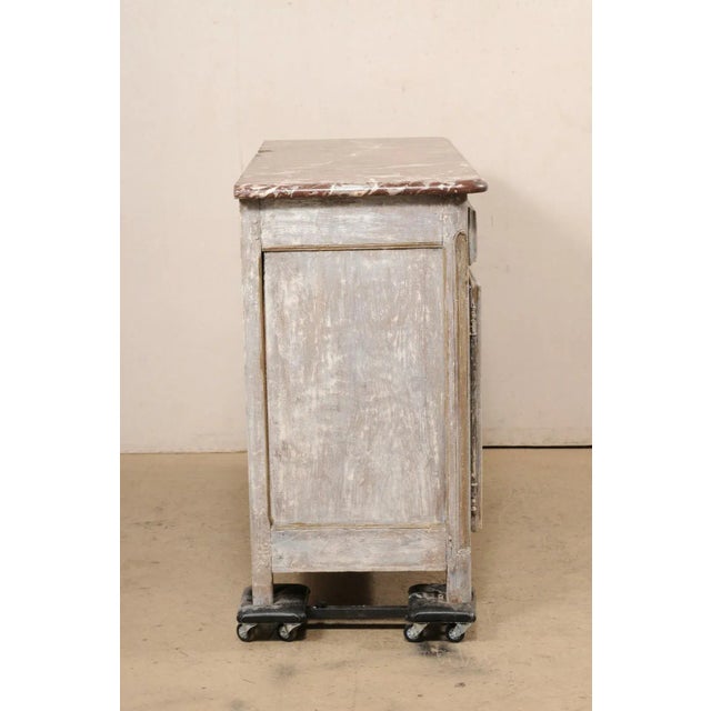 French Marble Top Painted Buffet, 19th Century For Sale - Image 9 of 11