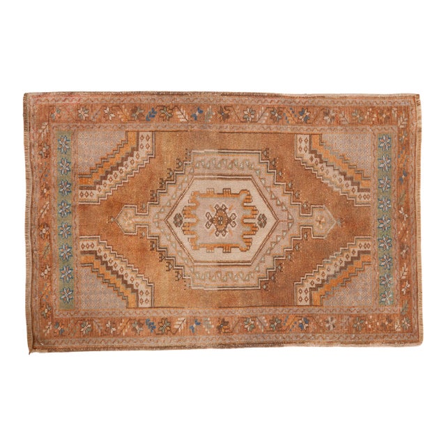 Vintage Distressed Oushak Rug - 2'10" x 4'3" For Sale