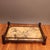 Vintage Rosewood Bamboo-Form Frame & Marble Landscape Tea Tray For Sale - Image 4 of 9
