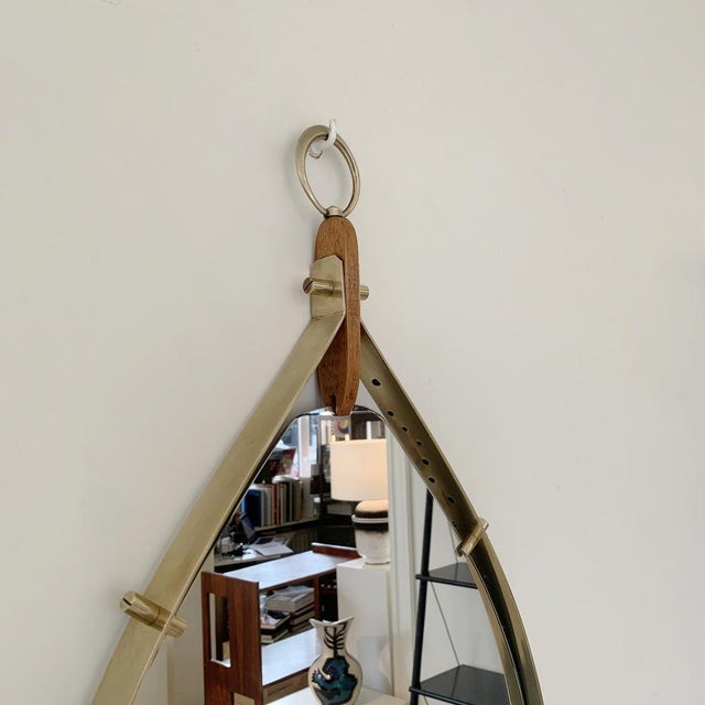 1960s Italian Teardrop Brass Wall Mirror, 1960 For Sale - Image 5 of 15