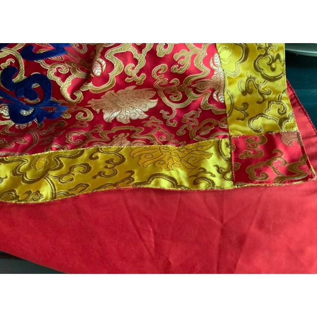 Tibetan Buddhist Silk Brocade Door Hanging With Kalachakra Monogram For Sale - Image 11 of 12