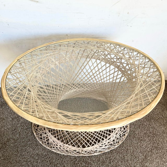 1970s Mid Century Modern Spun Fiberglass Woodard Dining Set - 3 Pieces For Sale - Image 5 of 12