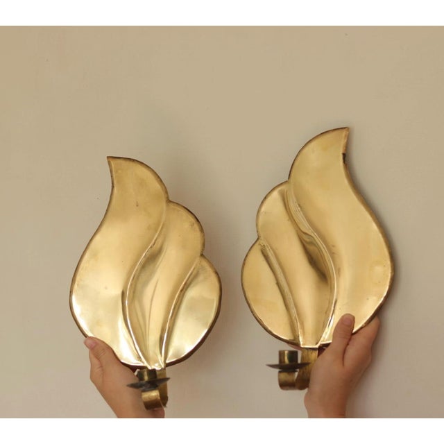 Mid-Century Modern Mid-Century Modern Swedish Brass Sconces, Set of 2 For Sale - Image 3 of 18