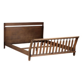 Bed Frame in Oak by Guillerme et Chambron for Votre Maison, 1970s For Sale