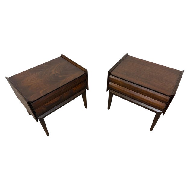 1960s Mid-Century Modern Lane 1st Edition Walnut Nightstands - Set of 2 For Sale - Image 5 of 9