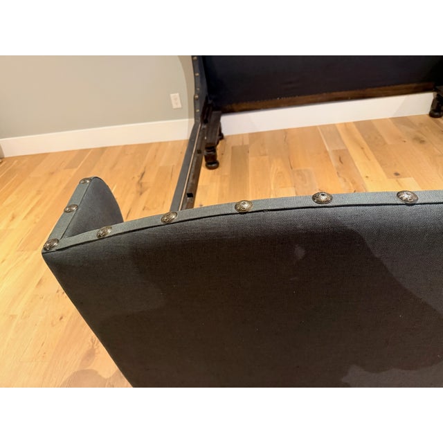 1990s Upholstered King Bed With 2 Sets of Side Rails For Sale - Image 11 of 11