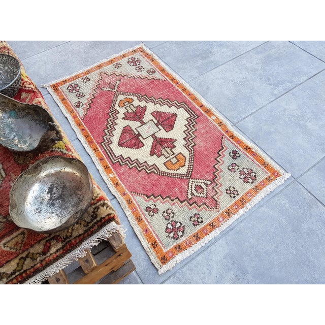 1950s Neutral Orange Wool Rug For Sale - Image 6 of 10