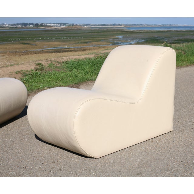 Vintage Faux Leather Lounge Chairs, 1970s, Set of 2 For Sale - Image 9 of 18