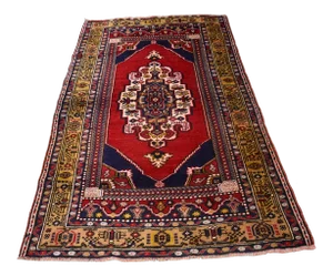 1960s Vintage Handmade Wool Rug