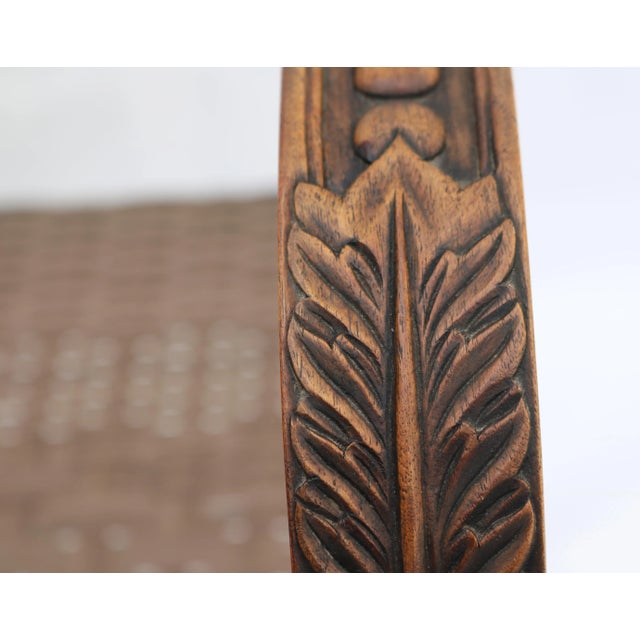 Wood Late 20th Century Louis the XVI Style Maitland-Smith Carved Garden Settee For Sale - Image 7 of 11