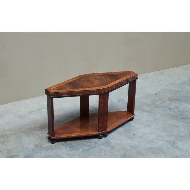 Art Deco Diamond-Shaped Side Table in Burl Wood, Europe, 1930s For Sale - Image 11 of 14