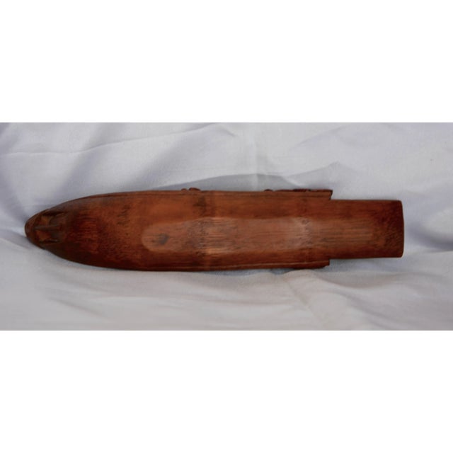 1950s Hand-Carved Sampan Incense Burner in Teak For Sale - Image 5 of 8