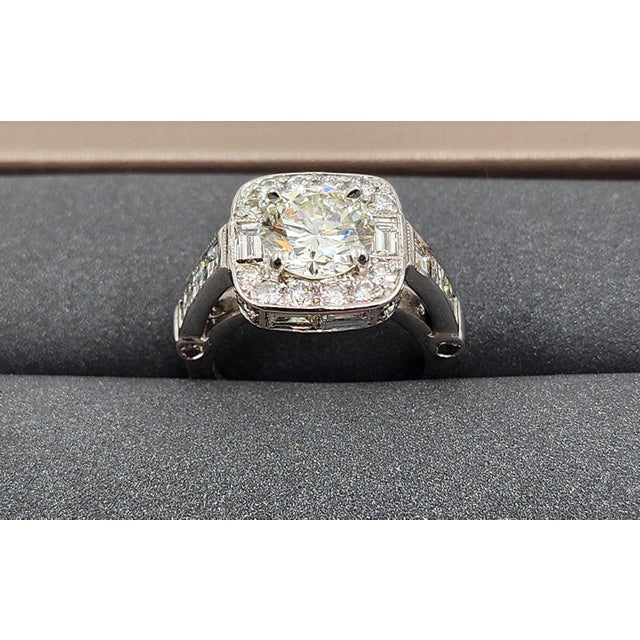 Early 21st Century 2.00 Ct Diamond Engagement Ring Size 5.5 For Sale - Image 5 of 9