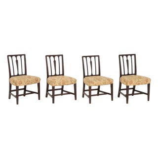 Set of Four George III Mahogany Side Chairs For Sale
