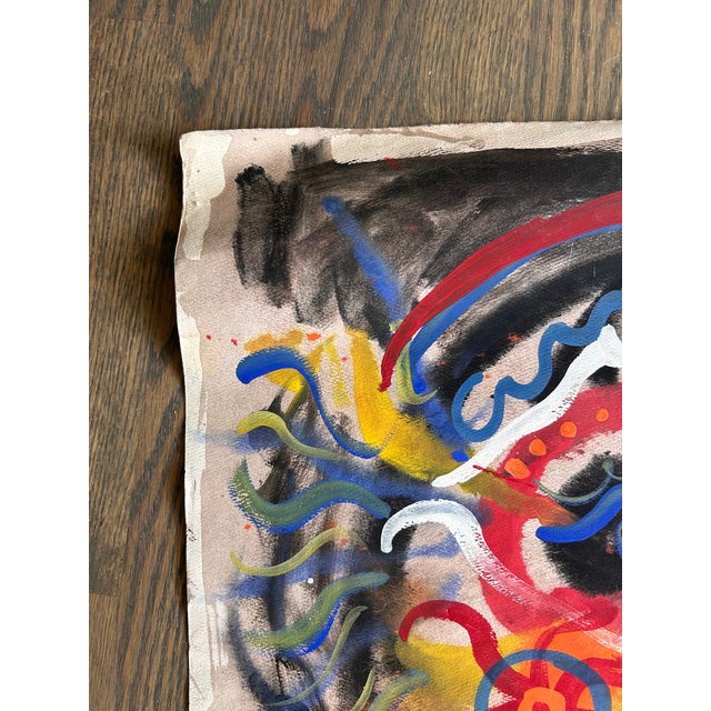 1970s Vintage Surrealist Figurative Mixed Media Painting Signed Hendrik Grise Original For Sale - Image 5 of 7