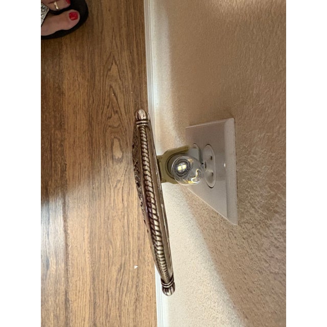 Vintage Moroccan Style Purse Pewter Night Light For Sale - Image 4 of 4