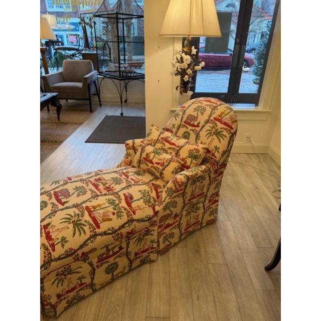 Le Manach Custom Chaise Lounge Attributed to Pierre Frey For Sale In New York - Image 6 of 6