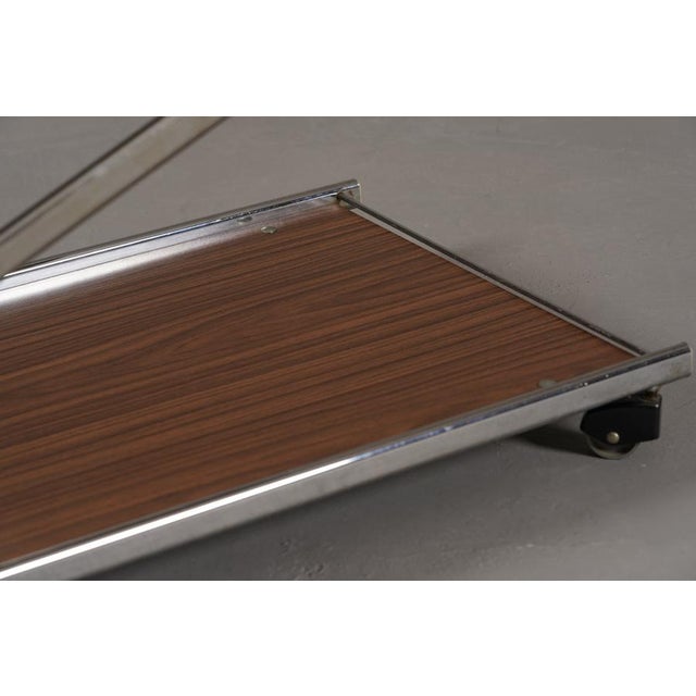 Vintage Aluminium and Plywood Bar Cart, Germany, 1980s For Sale - Image 6 of 9