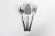 1960s Mid Century Modern Stainless Serving Set Spoon, Fork, Lifter, Set of Three Aztec Scroll For Sale - Image 4 of 10