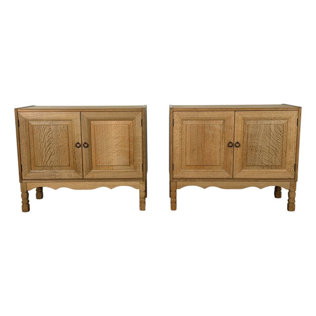 Mid-Century Danish Oak Cabinets by Henning Kjaernulf, 1960s, Set of 2 For Sale