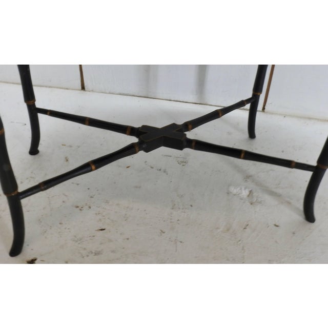 1980s Chippendale Hand-Painted Faux Bamboo Oval Side Table For Sale In Nashville - Image 6 of 7