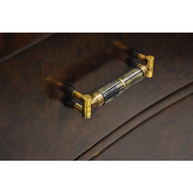 Enrique Garcel Enrique Garcel Art Deco Lacquered Burl Wood 3 Drawer Nightstand Commode - A Pair For Sale - Image 4 of 12