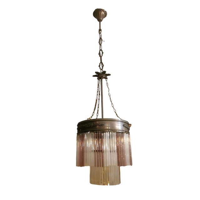 Chandelier in Brass & Glass, 1960s For Sale - Image 15 of 15