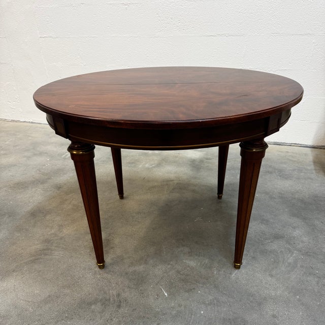 Extendable Round Dining Table in Mahogany and Gilts For Sale - Image 13 of 14