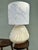 1960s Vintage 1960s White Ceramic Shell Table Lamp — Custom Boho Shade, Coastal Hollywood Regency, Rewired For Sale - Image 5 of 7