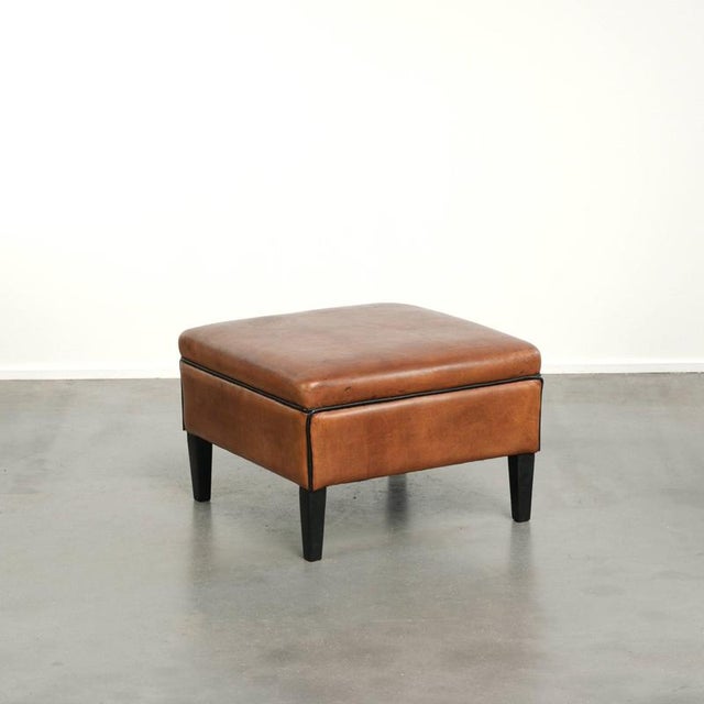 Ottoman in Sheepskin Leather For Sale - Image 11 of 11