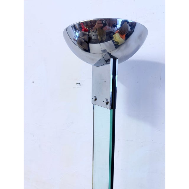 Contemporary Floor Lamp in Chrome and Glass by Max Baguara, 1980s For Sale - Image 3 of 7