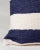 Great, bold, graphic navy blue color block pillow made of 100% re-cycled cotton left over from the fashion industry, from...