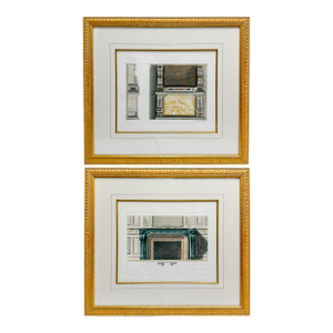 Framed 19th-Century French Hand-Colored Architectural Engravings by César Daly - A Pair