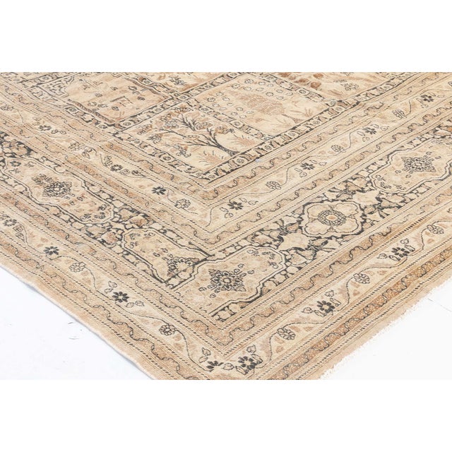 Authentic Persian Tabriz Botanic Handmade Wool Carpet For Sale In New York - Image 6 of 6