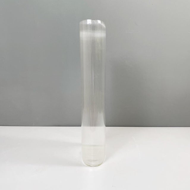 Modern Italian Glass Vase with Oval Shape by Roberto Faccioli, 1990s For Sale - Image 4 of 9