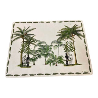 La Corallina Firenze Italian Tropical Palm Tree Motif Rectangular Placemat For Sale