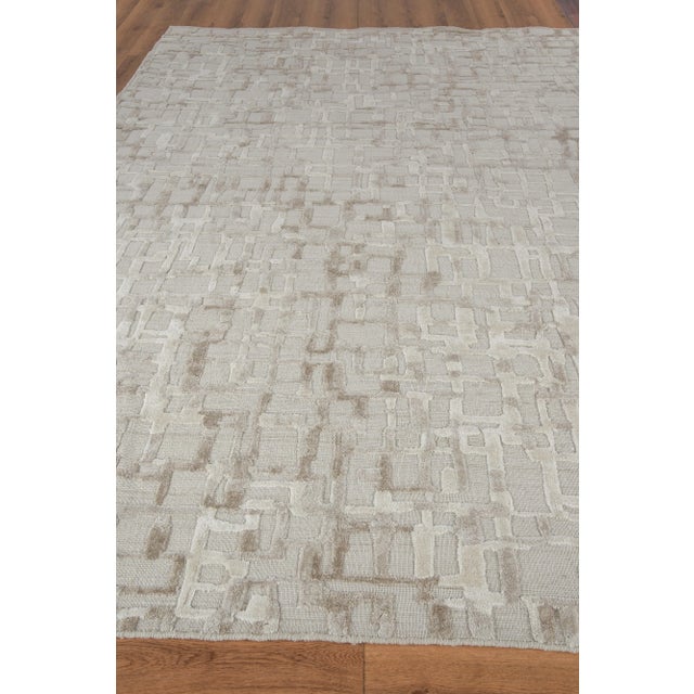 Transitional Exquisite Rugs Vista Handmade New Zealand Wool & Bamboo Silk Beige Rug-10'X14' For Sale - Image 3 of 7