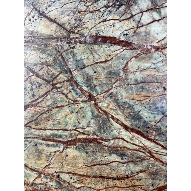 Stone Late 20th Century Post Modern Rainforest Marble Tapered Waste Basket For Sale - Image 7 of 10