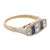 1930s Art Deco Sapphire Diamond 18k Yellow Gold Platinum Ring, Size 7.75 For Sale - Image 4 of 6