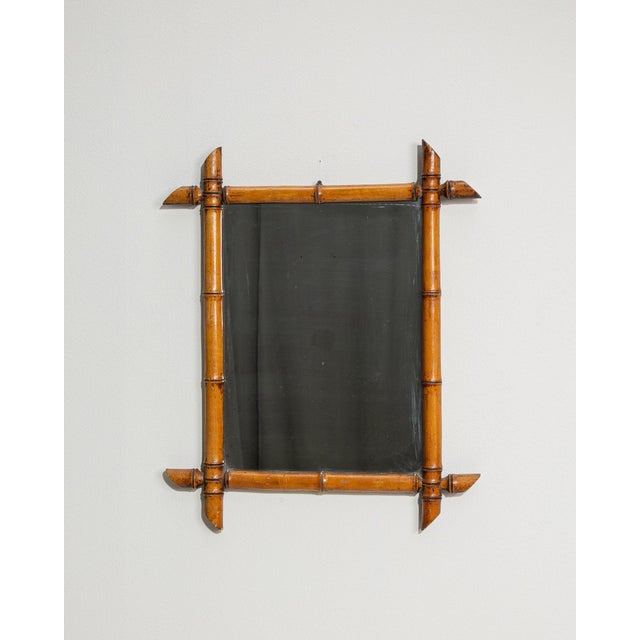 19th Century France Amber Wood Mirror For Sale - Image 4 of 10