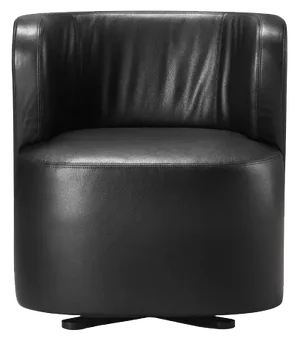 Spritz Swivel Black Leather Chair by Lorenza Bozzoli