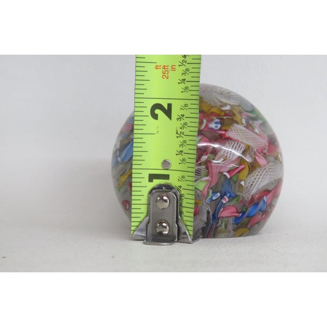 Transparent Murano Style Tutti Frutti Art Glass Paperweight Abstract Ribbon Design 5128b For Sale - Image 8 of 8