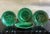 Set of four vibrant green majolica from England around the 1930's. The diameter of the plates are: 8", 8.25", and 9. The...
