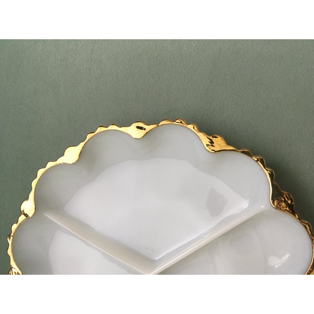 Art Deco 1950s Milk Glass Serving Plate - a Pair For Sale - Image 3 of 12