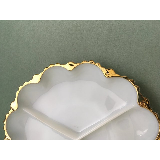 Art Deco 1950s Milk Glass Serving Plates - A Pair For Sale - Image 3 of 12