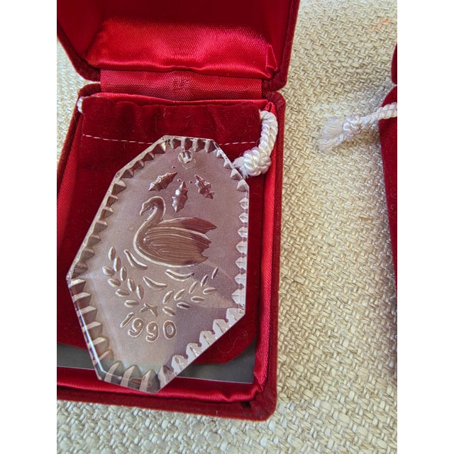 1990s Pair of Waterford Crystal Christmas Ornaments For Sale - Image 5 of 5