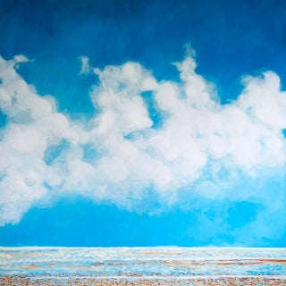 "Bit of Sky and Clouds" Contemporary Original Painting by Shabs Beigh For Sale