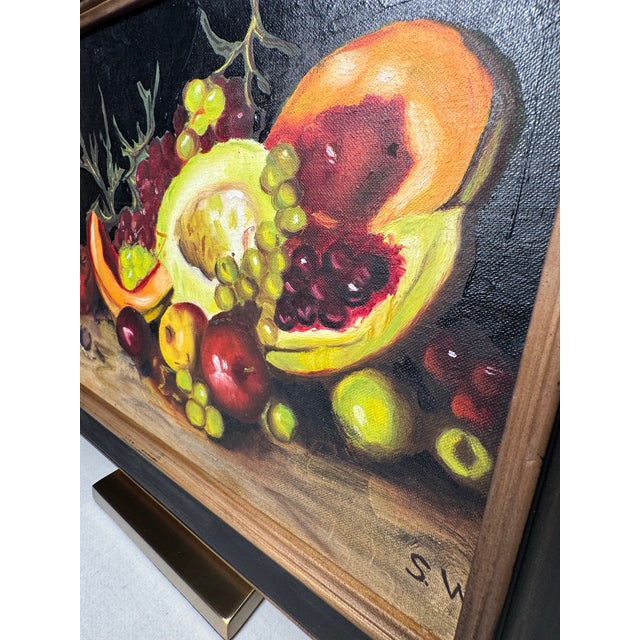 Mid 20th Century Mid Century Realism Still Life Framed Original Oil Painting For Sale - Image 5 of 12