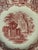 Beautiful red and white bowl depicting abbey ruins manufactured in Maastricht Holland by Petrus Ragouta Company.