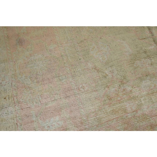 Pale green Pink Antique Oushak Rug - 10' x 13'4" For Sale - Image 4 of 11